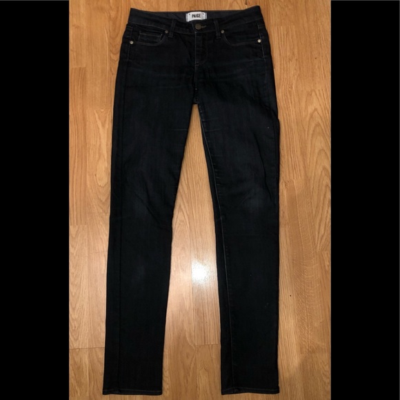 PAIGE Premium Denim Skyline Low Rise Skinny Jean Twilight Dark Wash Size 26 - Picture 2 of 12
